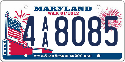 MD license plate 4AA8085