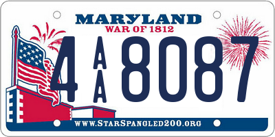 MD license plate 4AA8087
