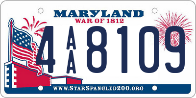 MD license plate 4AA8109