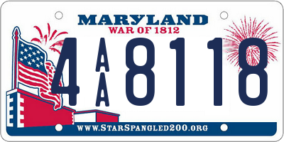 MD license plate 4AA8118