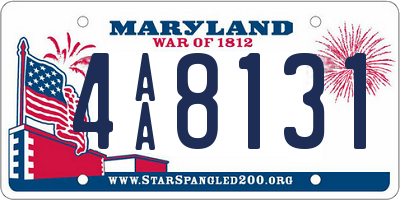 MD license plate 4AA8131