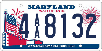 MD license plate 4AA8132