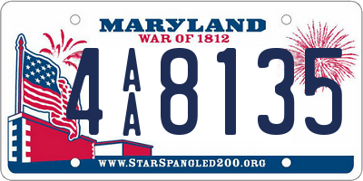 MD license plate 4AA8135