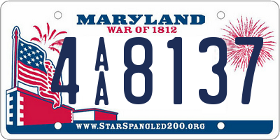 MD license plate 4AA8137