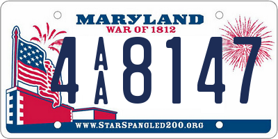 MD license plate 4AA8147