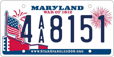 MD license plate 4AA8151