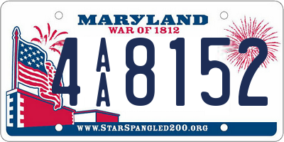 MD license plate 4AA8152