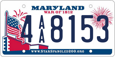 MD license plate 4AA8153