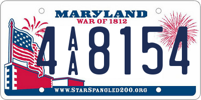 MD license plate 4AA8154