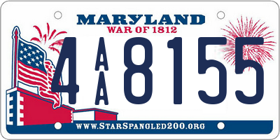MD license plate 4AA8155