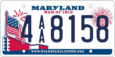 MD license plate 4AA8158