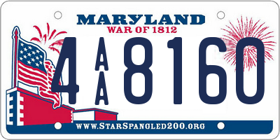 MD license plate 4AA8160