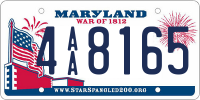 MD license plate 4AA8165