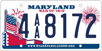 MD license plate 4AA8172