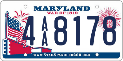 MD license plate 4AA8178