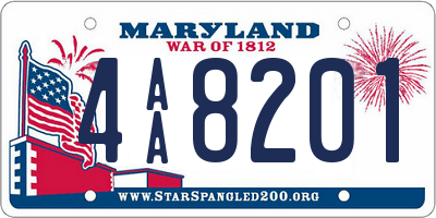 MD license plate 4AA8201