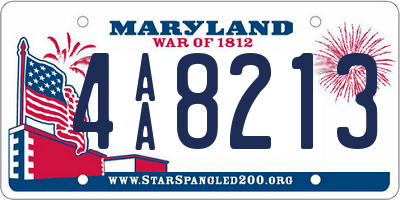 MD license plate 4AA8213