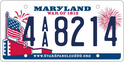 MD license plate 4AA8214