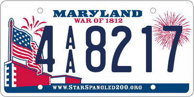 MD license plate 4AA8217