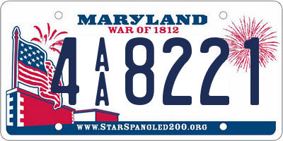 MD license plate 4AA8221