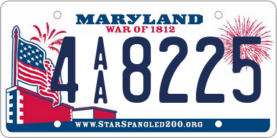 MD license plate 4AA8225