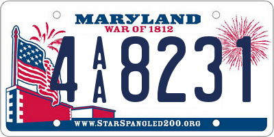 MD license plate 4AA8231