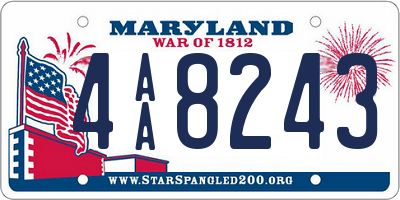 MD license plate 4AA8243