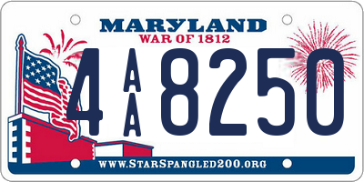 MD license plate 4AA8250