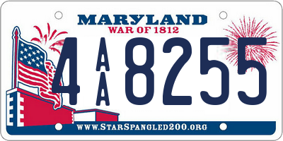 MD license plate 4AA8255