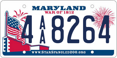 MD license plate 4AA8264
