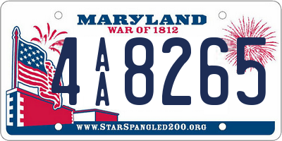 MD license plate 4AA8265