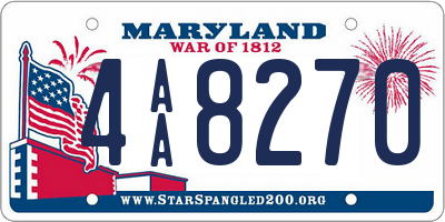 MD license plate 4AA8270