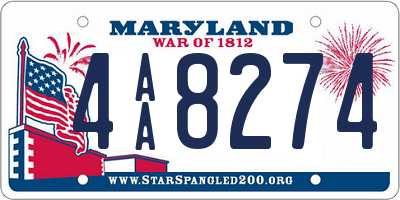 MD license plate 4AA8274