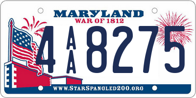 MD license plate 4AA8275