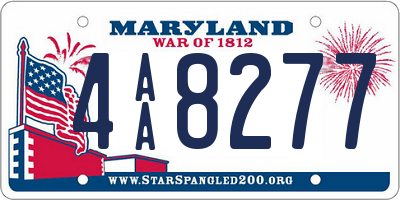 MD license plate 4AA8277