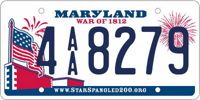 MD license plate 4AA8279