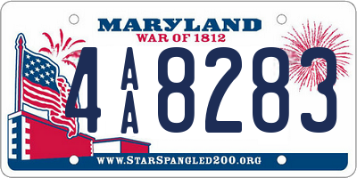 MD license plate 4AA8283