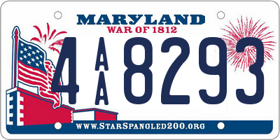 MD license plate 4AA8293