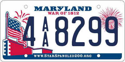 MD license plate 4AA8299