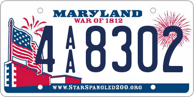 MD license plate 4AA8302