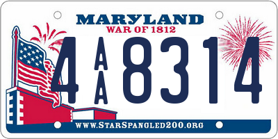 MD license plate 4AA8314