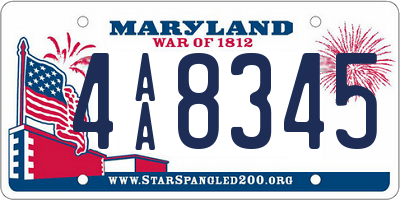 MD license plate 4AA8345