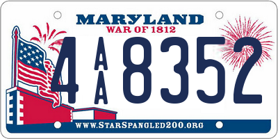 MD license plate 4AA8352