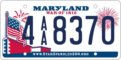 MD license plate 4AA8370