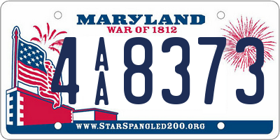 MD license plate 4AA8373