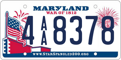 MD license plate 4AA8378
