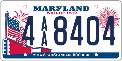 MD license plate 4AA8404