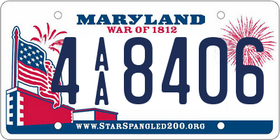 MD license plate 4AA8406