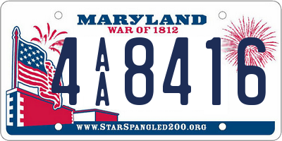 MD license plate 4AA8416