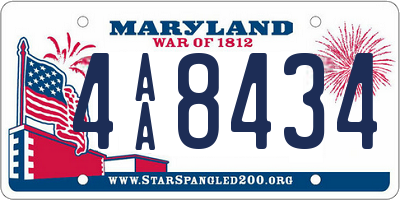 MD license plate 4AA8434
